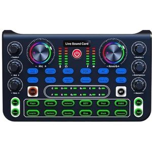 Sound Mixer Board Live Geluidskaart For Live Streaming Voice Changer Geluidskaart Met Geluidseffecten, Audiomixer For Muziekopname Breed Toepasbaar