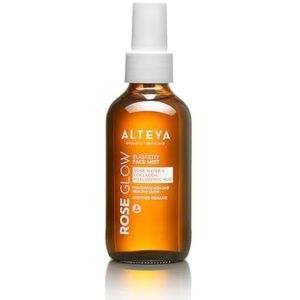 Alteya Organic Rose Glow Elasticity Collageen Face Mist 120 ml – NaTrue-gecertificeerd biologisch gezichtswater – rozenwater, hyaluronzuur, zeecollageen – versterkt de elasticiteit en regenereert de