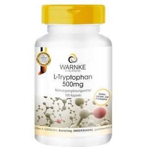 L-Tryptofaan 500mg capsules - hoge dosering & veganistisch - 100 capsules - Aminozuur | Warnke Vitalstoffe - Duitse apothekerskwalitei