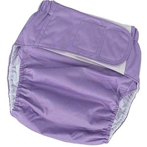 Luier voor volwassenen, wasbaar voor invaliditeit, incontinentie, M, paars, lichtpaars, M