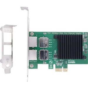 GMBYLBY 2Port Netwerkkaart I350T2 I350AM2 Chip PCIE 1X tot 2x 10/100/1000Mbps Gigabit Ethernet Kaart Voor PC