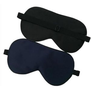 Slaapmasker van pure zijde, zijden oogbescherming, zachte hoofdband, ontspanningshulp, verstelbaar, slaapmasker (donkerblauw)