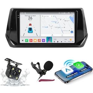 Android 14 Autoradio Navi voor P-eugeot 2008 (2020) 9 ""Schermradio met draadloze carplay Android Auto GPS Navigatieondersteuning Bluetooth 5.0 HIFI FM 5G-WiFi SWC MIC-camera,M100s