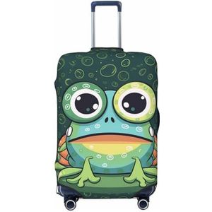 GFLFMXZW Reisbagage Cover Big Eyed Kikker Koffer Covers voor Bagage Mode Koffer Protector Past 18-32 inch Bagage, Zwart, X-Large