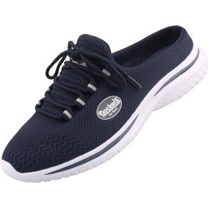 Slides - Navy - Textiel - Vetersluiting - Normale Wijdte