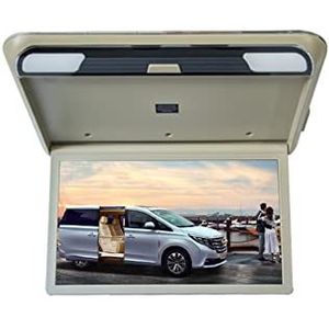 Auto Hoofdsteun Speler, 1080P 19 Inch Auto Monitor Hd Lcd-scherm Auto Plafond Tv Camper Dak Mount Display MP5 Draagbare Multimedia auto Video Playe(Beige MP5)