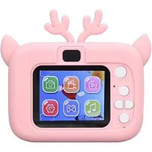 Speelgoedcamcorder voor Kinderen, 1080P-opname 4 Filtereffecten Automatische Kleuraanpassing Digitale Camcorder voor Kinderen Afspeelbare Autofocus (roze geel)