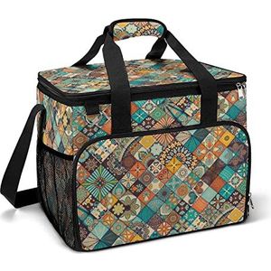 Vintage Marmer Mexicaanse Keramische Koeltas Geïsoleerde Lunch Tas Picknick Bag Koel Bag Box Voor Camping Reizen Vissen Reizen