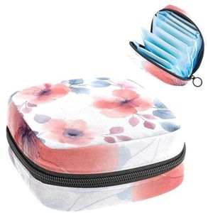 Zoete bloem naadloos patroon maandverband opbergtas grote menstruatie cup zakje met rits, menstruatie pads tas winkel panty voeringen tampons voor meisjes vrouwen