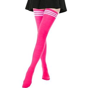 DRESHOW Extra lange dijkousen Lange laarskousen Gestreepte overkniekousen voor dames Katoenen beenwarmers