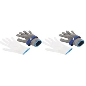 1-4 Stuks Snijbestendige Roestvrijstalen Handschoenen Veiligheidshandschoenen Metaalgaas Anti-snijwerknemer Tuinwerkhandschoenen (Color : 2PCS, Size : XL)