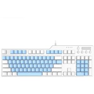 QPSJXN Mechanisch gamingtoetsenbord, bekabeld, AK35I 110, computertoetsenbord, wit (rode switch PBT WB)