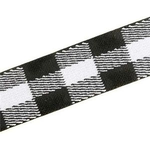 Elastiekjes 25 mm multirole rubberen band camouflage rooster streep elastisch lint naaimateriaal voor shorts rok broek 1 meter-zwart wit-25mm-1M