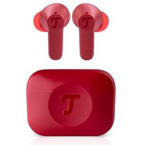 Teufel AIRY TWS 2 | Bluetooth in-ears met noise cancelling, waterdicht met IPX 4, tot 42 uur batterij, draadloze oplaadcase, rood