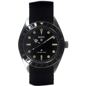 MWC Classic 1960 hybride patroon kwarts staal stof zwart geel saffier horloge heren, zwart.