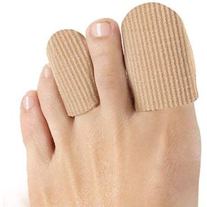 Welnove Teenkappen gesloten teen oppervlak stoffen mouwbeschermers met gelvoering, voorkomen pijnverlichting voor likdoorns, blaren en ingegroeide teennagels (maat Large + Maat Medium)