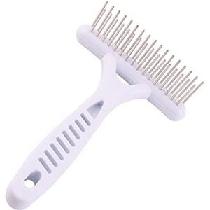 DieffematicSZ kam Stainless Steel Nail Rake Comb Double Row Steel Needle Comb Beauty Comb