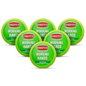 O'Keeffe's Werkende handen, 96 g pot (6 stuks) - handcrème voor extreem droge, gebarsten handen | Verhoogt onmiddellijk het vochtgehalte, creëert een beschermende laag en voorkomt vochtverlies