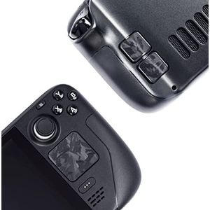 Touchpad Protector Steam Deck, Touch Pads en Back Knoppen Beschermende Skin Texture Sticker voor Steam Deck Touch Trackpad, Luck&Link (Gesmeed koolstofvezel-zwart, Touchpad+4 toetsen)