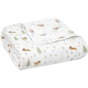 aden + anais™ Essentials katoenen mousseline-deken Disney + Friends, babydeken voor meisjes en jongens, licht, zacht, ideaal voor pasgeborenen en peuters, bamboe in het bos