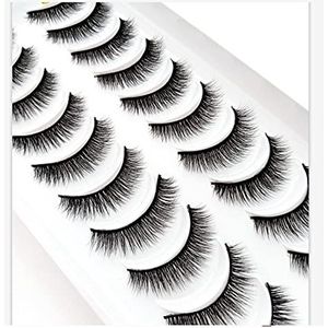 Nieuwe 2/5/10 paar Natuurlijke Valse Wimpers Fake Wimpers Lange Make 3D Nink Washes Extension Eyelash Mink Eyelashes voor Schoonheid (Color : 10 pairs 129)