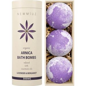 Organische 300 mg Arnica Montana Oil Bath Bombs Gift Set Lavendel Bergamot Essential Oils voor Mannen & Vrouwen Stress Relief Relaxing Bath Bomb Set Bubble Bath Shower Vissen Verjaardag Kerstmis Spa