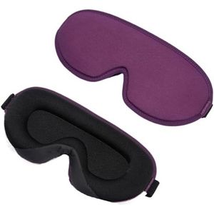 Oogmasker, 3D Zijden Oogmasker Pak Van 2 Veelkleurig(Purple)