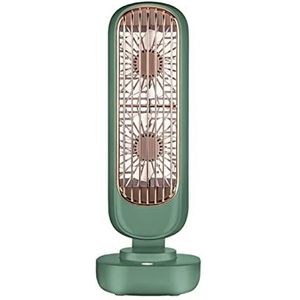 Draagbare airconditioners Koelventilator met twee bladen, 3 snelheden, verstelbare torentafelventilator, stille luchtkoeler, draagbare bureauventilator, USB oplaadbaar (Color : Green)