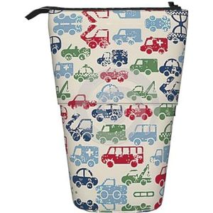 Nbtghga Auto. Print Potlood Telescopische Klassieke Kunsten Stand Up Potlood Case Organizer Potlood Houder Make-up Tas Gift, Zwart, Eén maat