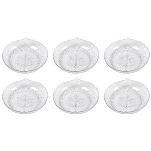 Serie Aspen glazen schalen / glazen borden in verschillende maten maat 6 x compote borden 14,5cm