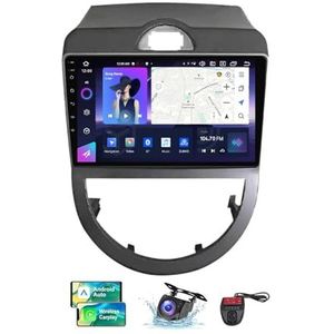 Android 13 Dual Din Car Stereo voor Kia Soul 1 AM 2008-2011 met 9 inch Touchscreen Media Player met Carplay Android Auto Bluetooth 4G WiFi GPS-navigatie FM/RDS SWC + achtercamera(NF-6)