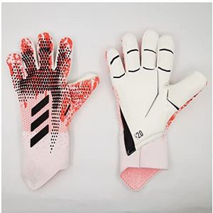 Premium keepershandschoenen | Volwassenen handschoen voor voetbal keeper met super grip latex met schokabsorptie vulling (kleur: zwart roze, maat: 8)