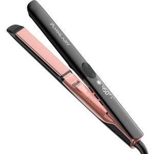 Annlary Stijltang, 2 inch platte ijzeren stijltang en krultang, 2 in 1, professionele keramische ionische dual-voltage stijltang met anti-ijzer siliconen voor minder kroes, glanzend en gladder haar