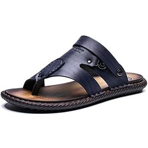 Heren ring teen slippers, zomer teen aparte platte schoenen, comfortabele ademende teen separator, voor pijnbestrijding hallux valgus bunion symptomen (Color : Blue, Size : 43 EU)