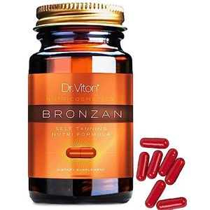 Dr. Viton BRONZAN Zelfbruinende Capsules 30 stuks per doos, krijg een natuurlijk ogende donkerdere bronskleur zonder Aun het hele jaar door, 100% biologische ingrediënten