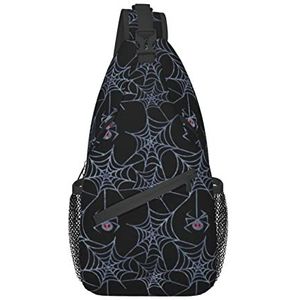 351 Sling Bag Spider Web Crossbody Rugzak Waterdichte Crossbody Casual Sling Back Pack Voor Reizen Outdoor Vakantie, Sling Tas 1250, 39x19x9 cm