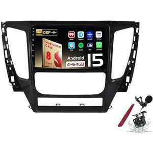 Android 15 Autoradio Sat Navi voor M-itsubishi Pajero (2016-2018) 9 Inch Touchscreen Multimedia Speler met Draadloze Carplay GPS Navigatie FM RDS Bluetooth 5G-WiFi SWC DSP,M120s