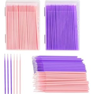 300 stuks applicator, micropore wimperborstel, wenkbrauwborstel voor wimperverlenging (paars, roze en groen)