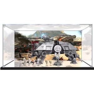 Acryl showcase vitrine voor Lego 75337 Star Wars at-TE Walker, stofdichte displayhoes, compatibel Lego 75337 model - zonder modelkit