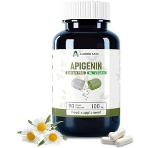 Alzuro Labs Apigenine 100mg – 120 Vegan Capsules | Hooggedoseerd Supplement | Onafhankelijk Getest | Glutenvrij & GMO-vrij