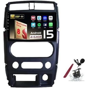 Android 15 Autoradio Sat Navi voor S-uzuki Jimny (2007-2013) 9 Inch Touchscreen Multimedia Speler met Draadloze Carplay GPS Navigatie FM RDS Bluetooth 5G-WiFi SWC DSP,M150s