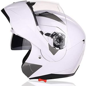 Motorhelm, DOT/ECE goedgekeurde modulaire integraalhelm for motorfietsen, dubbel vizier B,XL(C,M(5758 cm))