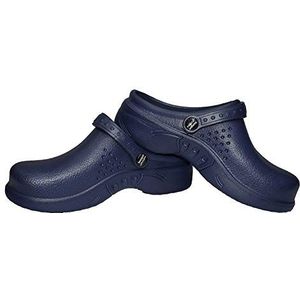 Natural Uniforms Ultralite Clogs voor dames, met riem, medische werkmuilezel, Marineblauw, 9