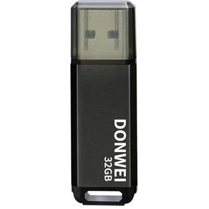 USB Stick 32 GB Met Snel Ledlicht, Mini Metalen Hanger, Draagbaar, Grote Capaciteit voor PC/Telefoon/Tablet/TV/Externe Opslag (Zwart)