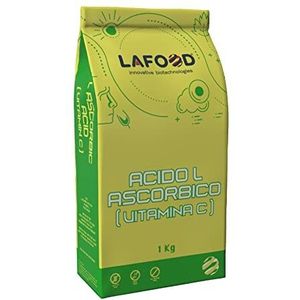 Pure Lafood Ascorbinezuur - Vitamine C - 1 kg E300 - Voedsel - GMO-vrij - Glutenvrij