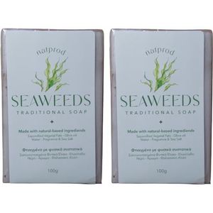 Natprod Griekse Pure Natuurlijke Traditionele Zeep Bar met Zeewieren -2 stuks x 100g