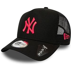 New Era New York Yankees New Era A Frame Adjustable Trucker Cap Diamond Era Black/Neon Pink - One-Size