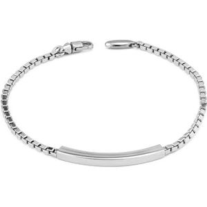 MBR203 schakelarmband met gladde plaat, Zilver