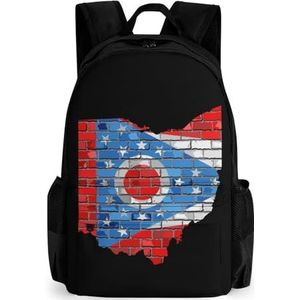 Ohio Brick Map 16 Inch Laptop Rugzak Grote Capaciteit Dagrugzak Reizen Schoudertas voor Mannen & Vrouwen