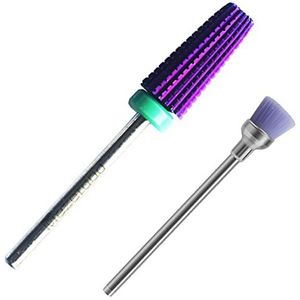 Nagelboren hardmetaal 5 in 1 bit, nagelboren set-2-weg roteren gebruik voor zowel links- naar rechtshandig, 3/32 inch schachtmaat boormachine voor snel verwijderen van acryl of harde gel